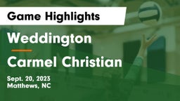Weddington  vs Carmel Christian  Game Highlights - Sept. 20, 2023