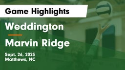 Weddington  vs Marvin Ridge  Game Highlights - Sept. 26, 2023