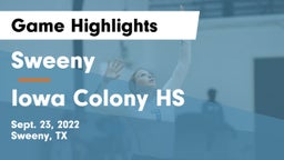 Sweeny  vs Iowa Colony HS Game Highlights - Sept. 23, 2022