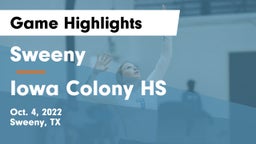 Sweeny  vs Iowa Colony HS Game Highlights - Oct. 4, 2022