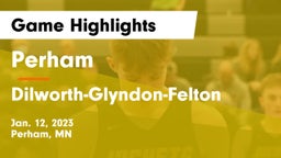 Perham  vs Dilworth-Glyndon-Felton  Game Highlights - Jan. 12, 2023