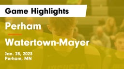Perham  vs Watertown-Mayer  Game Highlights - Jan. 28, 2023
