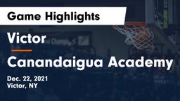 Victor  vs Canandaigua Academy  Game Highlights - Dec. 22, 2021