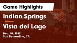 Indian Springs  vs Vista del Lago  Game Highlights - Dec. 10, 2019