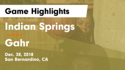 Indian Springs  vs Gahr  Game Highlights - Dec. 28, 2018