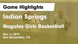 Indian Springs  vs Nogales  Girls Basketball Game Highlights - Dec. 6, 2019