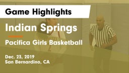 Indian Springs  vs Pacifica  Girls Basketball Game Highlights - Dec. 23, 2019