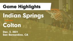 Indian Springs  vs Colton  Game Highlights - Dec. 2, 2021