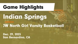 Indian Springs  vs JW North Girl Varsity Basketball Game Highlights - Dec. 29, 2023
