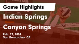 Indian Springs  vs Canyon Springs  Game Highlights - Feb. 22, 2024