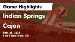 Indian Springs  vs Cajon Game Highlights - Feb. 23, 2024