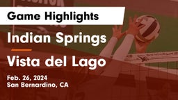Indian Springs  vs Vista del Lago  Game Highlights - Feb. 26, 2024