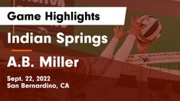 Indian Springs  vs A.B. Miller  Game Highlights - Sept. 22, 2022