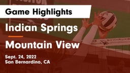 Indian Springs  vs Mountain View  Game Highlights - Sept. 24, 2022