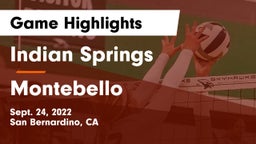Indian Springs  vs Montebello Game Highlights - Sept. 24, 2022