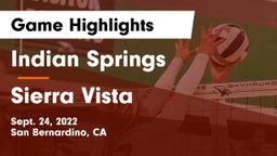 Indian Springs  vs Sierra Vista Game Highlights - Sept. 24, 2022