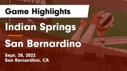 Indian Springs  vs San Bernardino  Game Highlights - Sept. 28, 2022