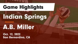 Indian Springs  vs A.B. Miller  Game Highlights - Oct. 12, 2022