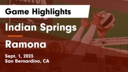 Indian Springs  vs Ramona  Game Highlights - Sept. 1, 2023