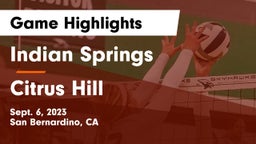 Indian Springs  vs Citrus Hill  Game Highlights - Sept. 6, 2023