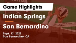 Indian Springs  vs San Bernardino  Game Highlights - Sept. 12, 2023