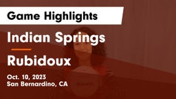 Indian Springs  vs Rubidoux  Game Highlights - Oct. 10, 2023