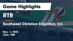 RTR  vs Southwest Christian Edgerton, mn Game Highlights - Nov. 1, 2022