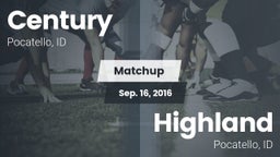 Matchup: Century  vs. Highland  2016