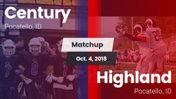 Matchup: Century  vs. Highland  2018