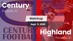 Matchup: Century  vs. Highland  2020
