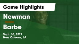 Newman  vs Barbe Game Highlights - Sept. 30, 2022
