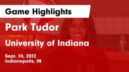 Park Tudor  vs University  of Indiana Game Highlights - Sept. 24, 2022