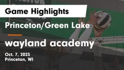 Princeton/Green Lake  vs wayland academy Game Highlights - Oct. 7, 2023