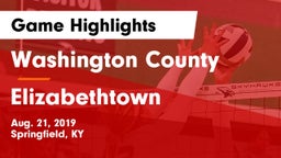 Washington County  vs Elizabethtown  Game Highlights - Aug. 21, 2019