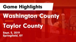 Washington County  vs Taylor County  Game Highlights - Sept. 5, 2019