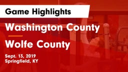 Washington County  vs Wolfe County  Game Highlights - Sept. 13, 2019