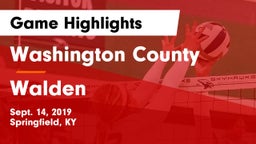 Washington County  vs Walden Game Highlights - Sept. 14, 2019