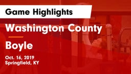 Washington County  vs Boyle Game Highlights - Oct. 16, 2019