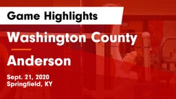 Washington County  vs Anderson Game Highlights - Sept. 21, 2020