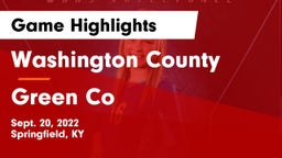 Washington County  vs Green Co Game Highlights - Sept. 20, 2022