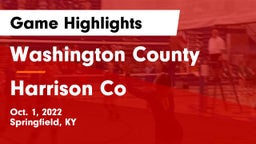 Washington County  vs Harrison Co Game Highlights - Oct. 1, 2022