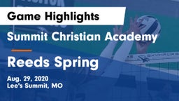 Summit Christian Academy vs Reeds Spring  Game Highlights - Aug. 29, 2020