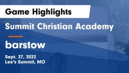 Summit Christian Academy vs barstow Game Highlights - Sept. 27, 2022