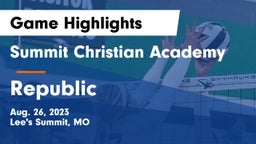 Summit Christian Academy vs Republic  Game Highlights - Aug. 26, 2023
