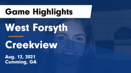 West Forsyth  vs Creekview  Game Highlights - Aug. 12, 2021