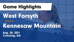 West Forsyth  vs Kennesaw Mountain  Game Highlights - Aug. 28, 2021