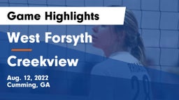 West Forsyth  vs Creekview  Game Highlights - Aug. 12, 2022