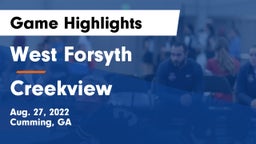 West Forsyth  vs Creekview  Game Highlights - Aug. 27, 2022