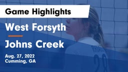 West Forsyth  vs Johns Creek  Game Highlights - Aug. 27, 2022