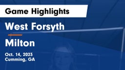 West Forsyth  vs Milton Game Highlights - Oct. 14, 2023
